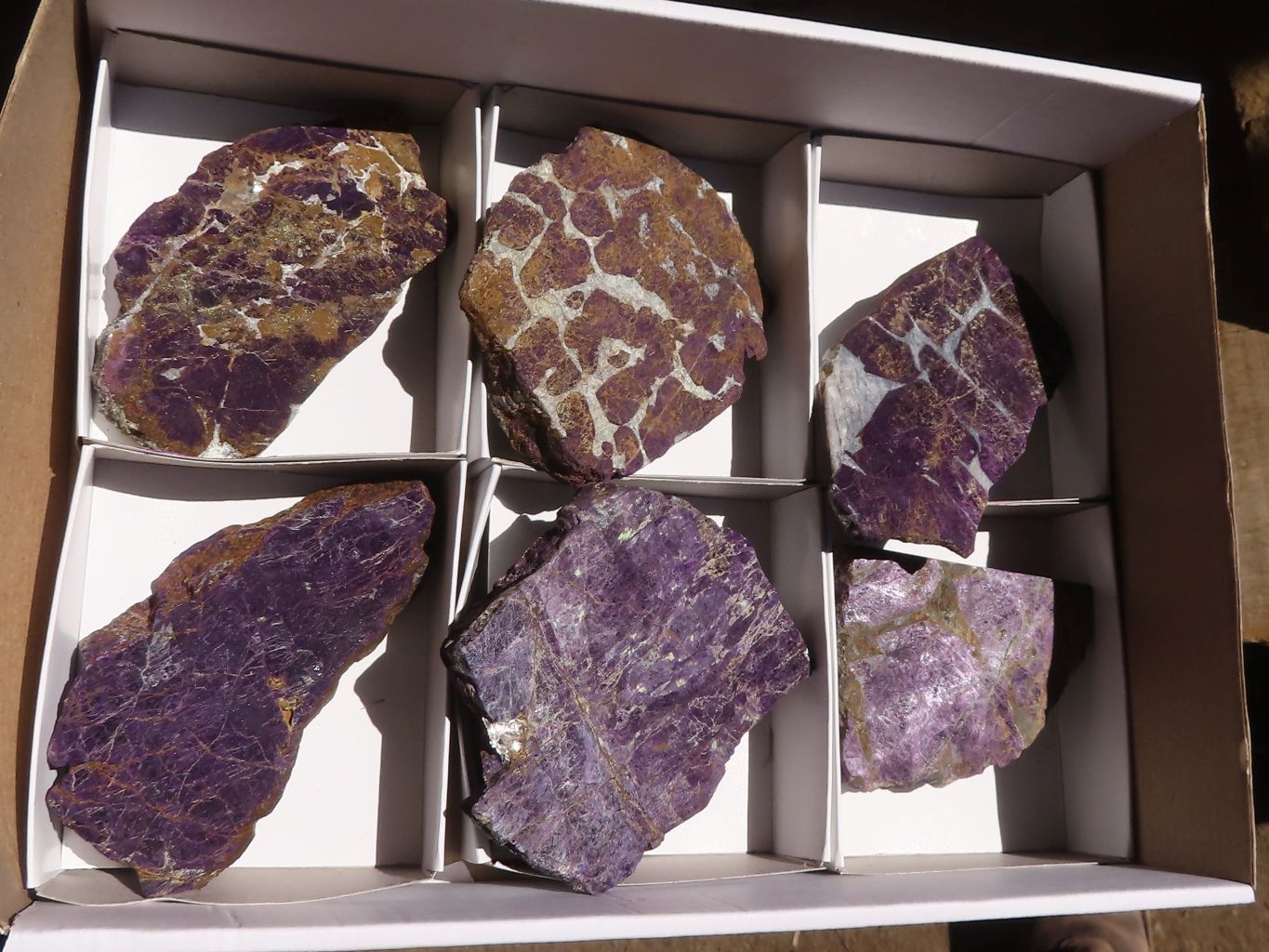 Polished  Metallic Purpurite Slices With Matte Finish x 6 From Erongo, Namibia - Toprock Gemstones and Minerals 