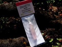 Polished Double Terminated Rose Quartz Crystals with Silver Wire Wrap Pendant - sold per piece - From South Africa - TopRock
