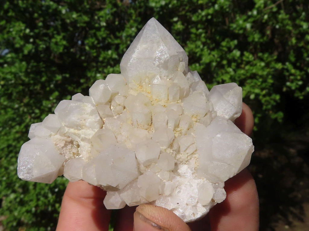 Natural White "Cathedral Window" Quartz Clusters  x 12 From Madagascar - Toprock Gemstones and Minerals 