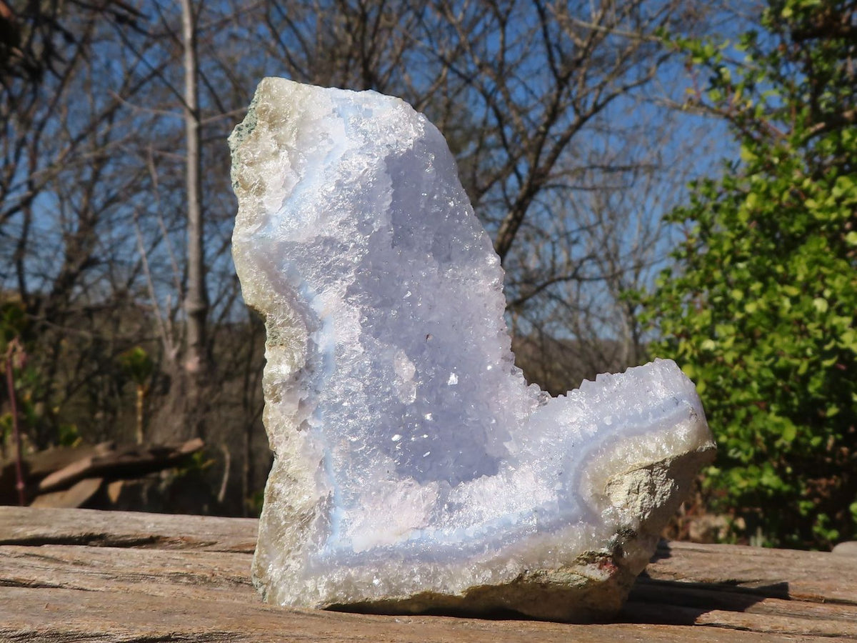 Natural Blue Lace Agate Geode Specimens x 6 From Nsanje, Malawi - Toprock Gemstones and Minerals 