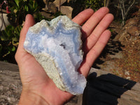 Natural Blue Lace Agate Geode Specimens x 6 From Nsanje, Malawi - Toprock Gemstones and Minerals 