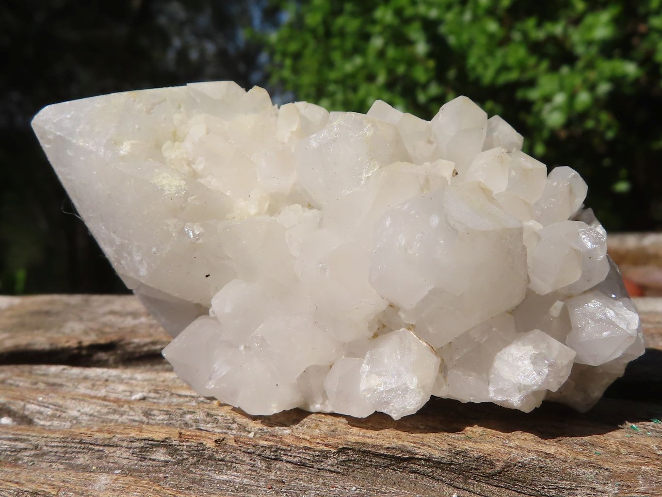 Natural White "Cathedral Window" Quartz Clusters  x 12 From Madagascar - Toprock Gemstones and Minerals 