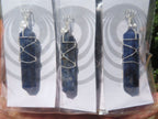 Polished Double Terminated Sodalite Crystals with Silver Wire Wrapped Pendant  - sold per piece - From South Africa - TopRock