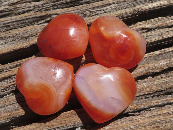 Polished Mini Carnelian Hearts (Perfect For Jewellery) x 35 From Madagascar