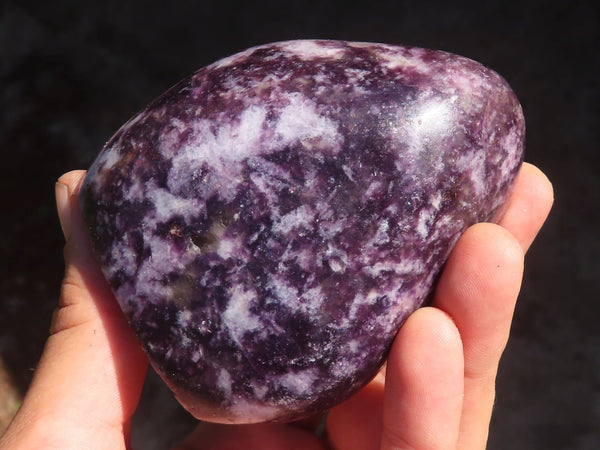 Polished Purple Lepidolite Free Forms  x 3 From Zimbabwe