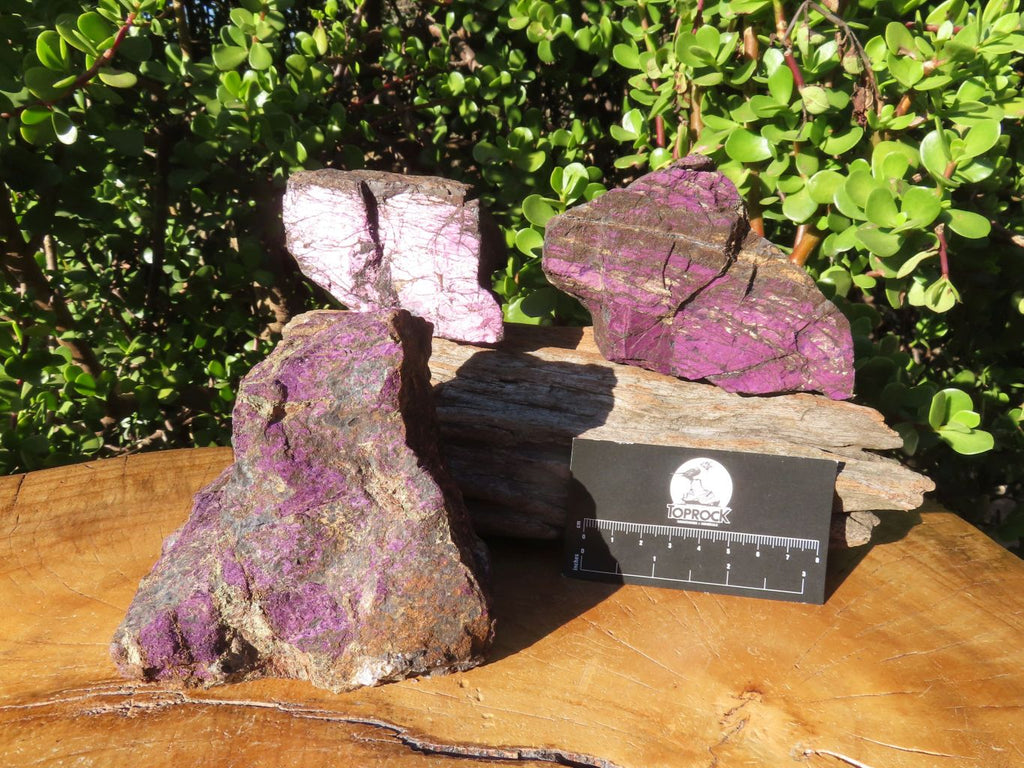 Natural Large Selected Purpurite Specimens x 3 From Erongo, Namibia - TopRock