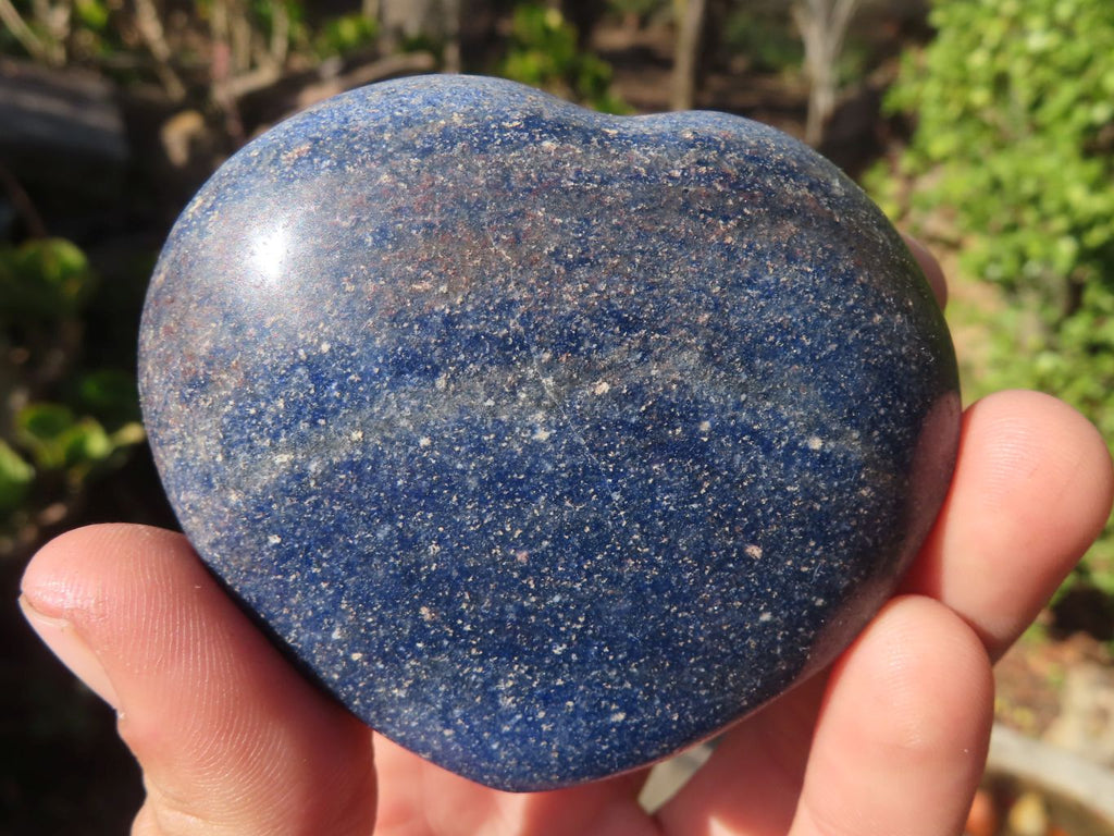 Polished Blue Lazulite Hearts  x 12 From Madagascar - Toprock Gemstones and Minerals 