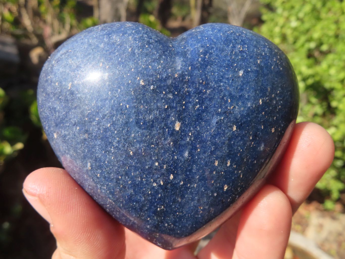 Polished Blue Lazulite Hearts  x 12 From Madagascar - Toprock Gemstones and Minerals 