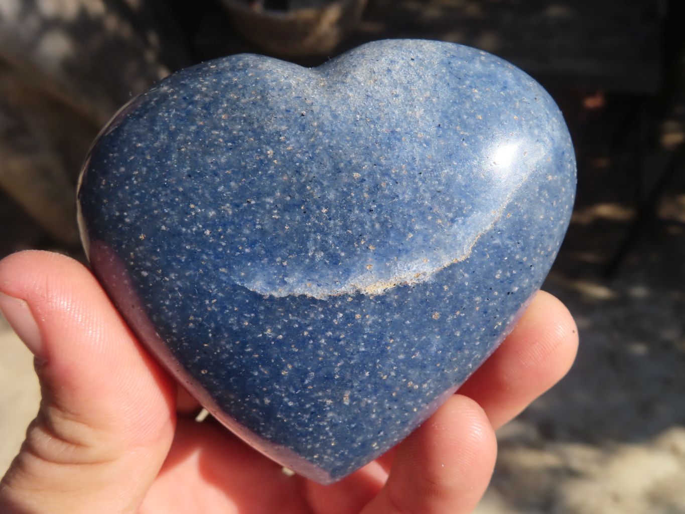 Polished Blue Lazulite Hearts  x 12 From Madagascar - Toprock Gemstones and Minerals 