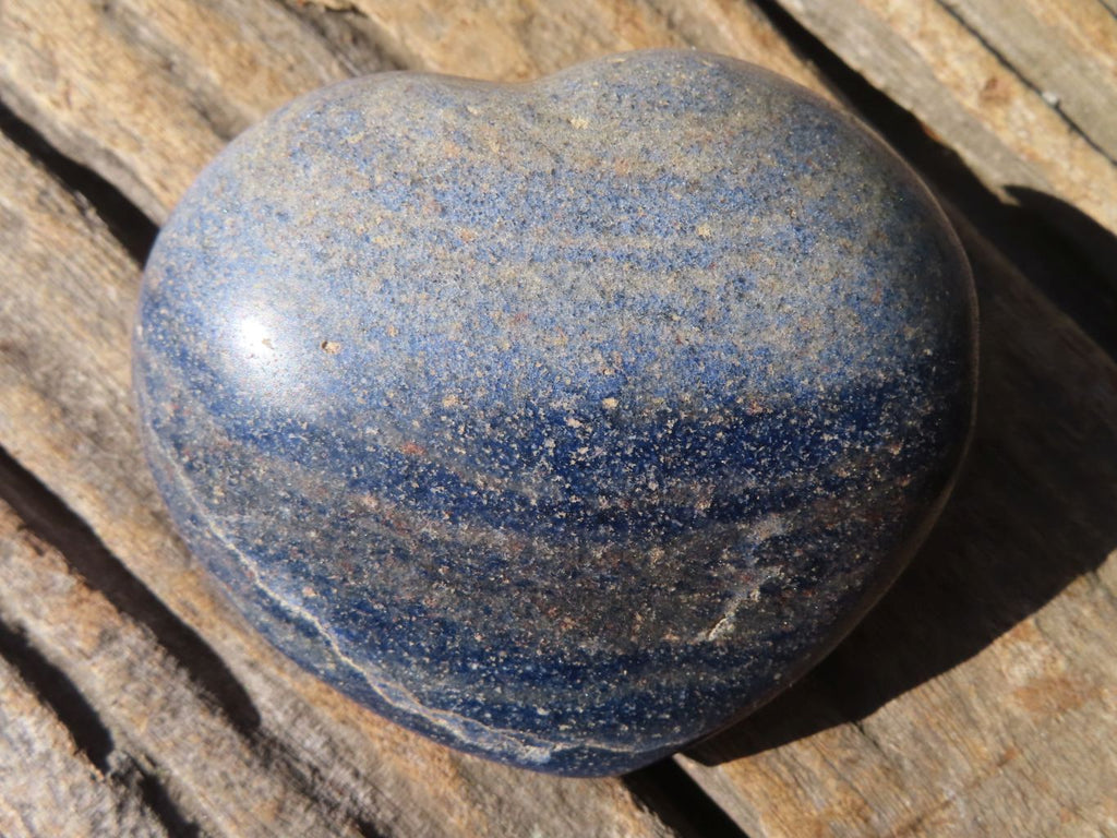 Polished Blue Lazulite Hearts  x 12 From Madagascar - Toprock Gemstones and Minerals 