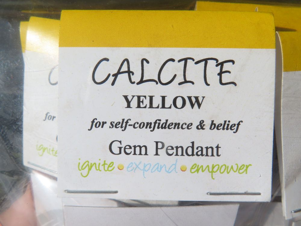 Polished Double Terminated Yellow Calcite Crystals with Silver Wire Wrapped Pendant  - sold per piece - From South Africa - TopRock