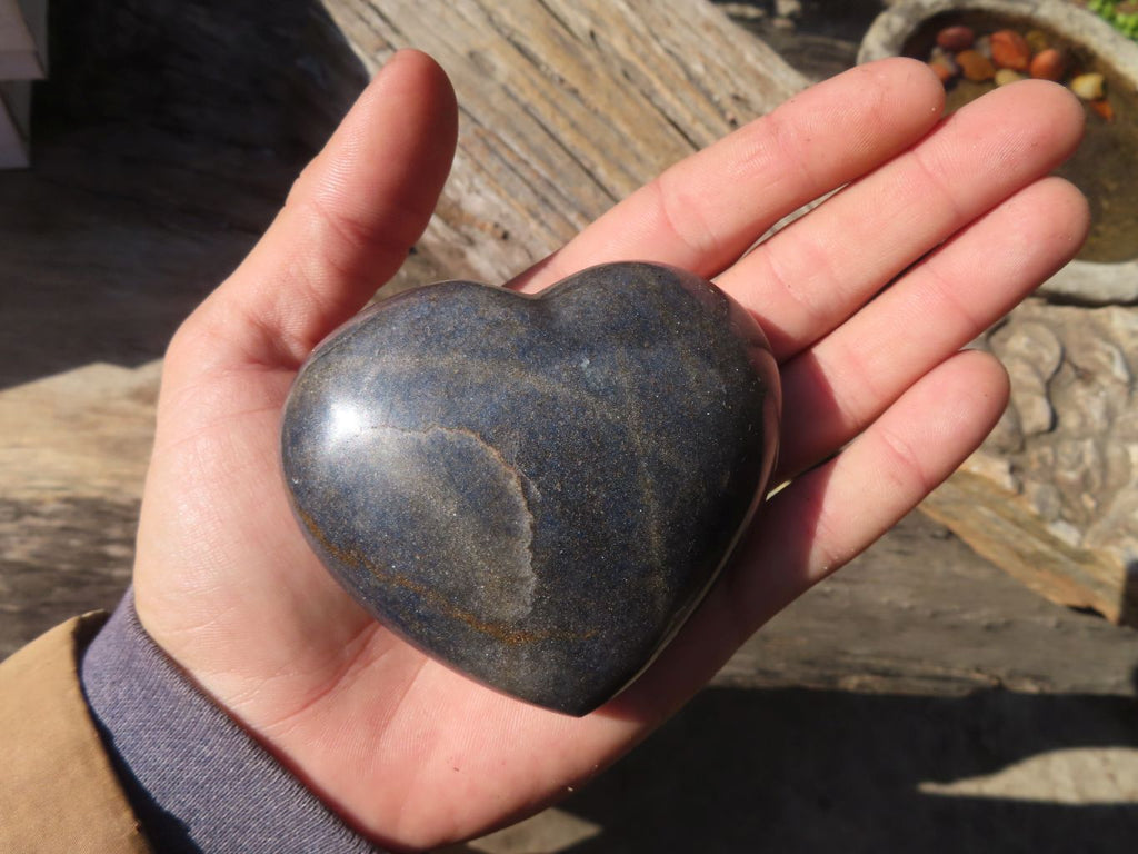 Polished Blue Lazulite Hearts  x 12 From Madagascar - Toprock Gemstones and Minerals 