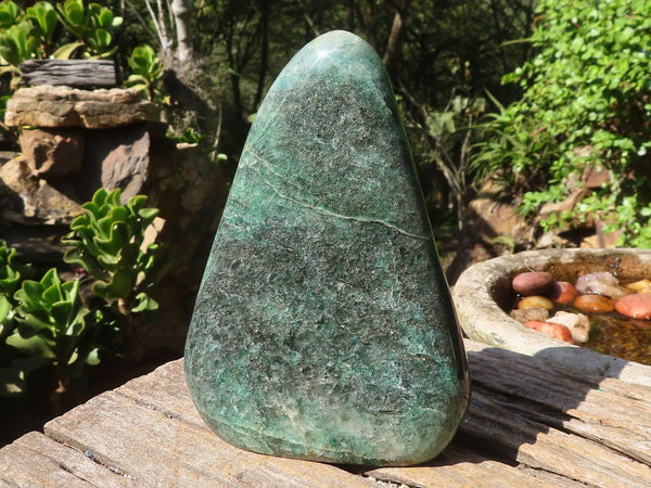Polished Emerald Fuchsite Quartz Standing Free Form  x 1 From Madagascar - Toprock Gemstones and Minerals 
