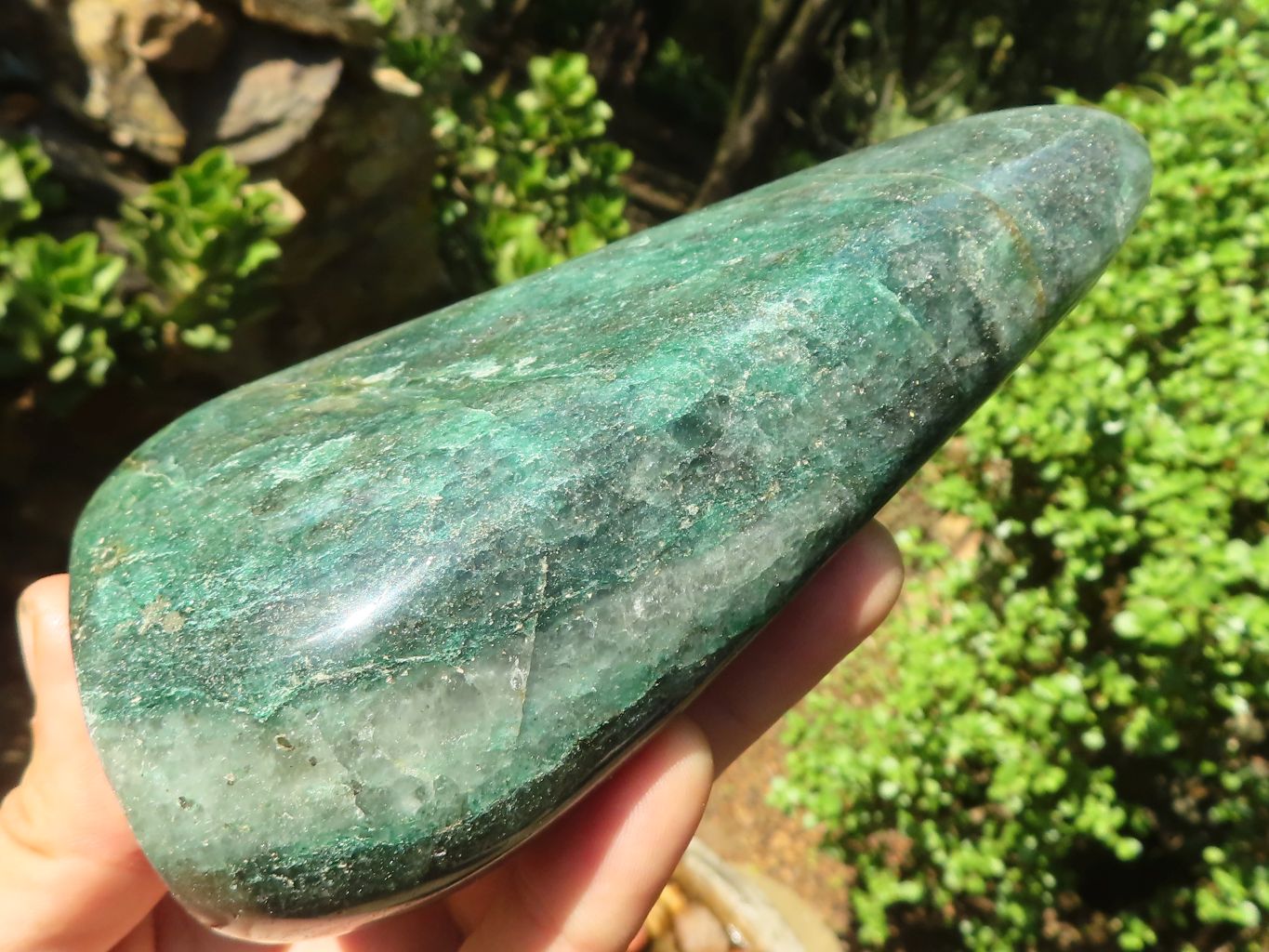 Polished Emerald Fuchsite Quartz Standing Free Form  x 1 From Madagascar - Toprock Gemstones and Minerals 