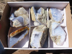 Natural Blue Lace Agate Geode Specimens  x 6 From Nsanje, Malawi - Toprock Gemstones and Minerals 