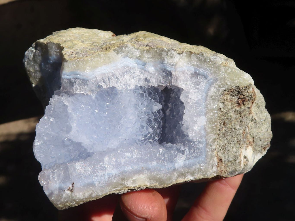 Natural Blue Lace Agate Geode Specimens  x 6 From Nsanje, Malawi - Toprock Gemstones and Minerals 