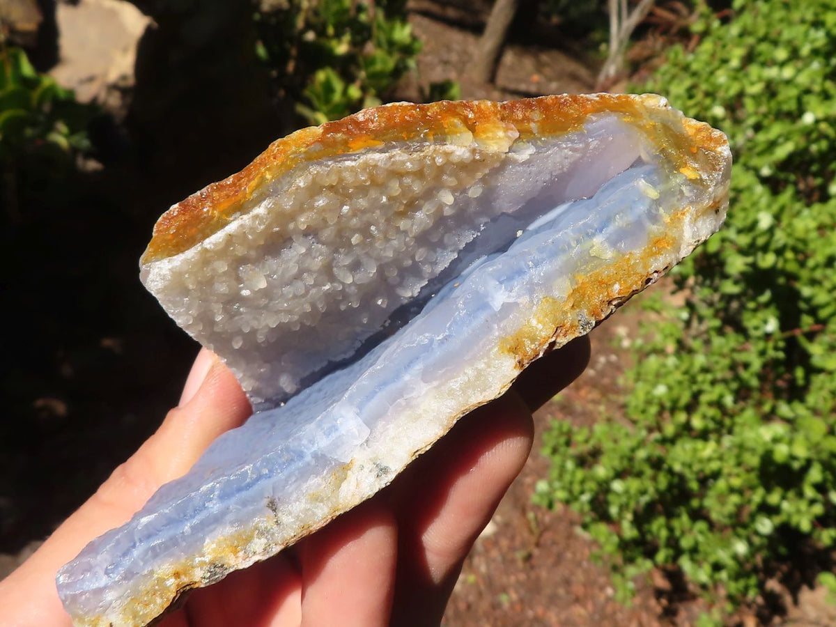 Natural Blue Lace Agate Geode Specimens  x 6 From Nsanje, Malawi - Toprock Gemstones and Minerals 