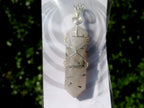 Polished Double Terminated Tourmalinated Quartz Crystals with Silver Wire Wrapped Pendant  - sold per piece - From South Africa - TopRock