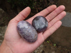 Polished Large Amethyst Palm Stones  x 12 From Madagascar - TopRock