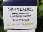 Polished Double Terminated Lapis Lazuli Crystals with Silver Wire Wrapped Pendant  - sold per piece - From South Africa - TopRock
