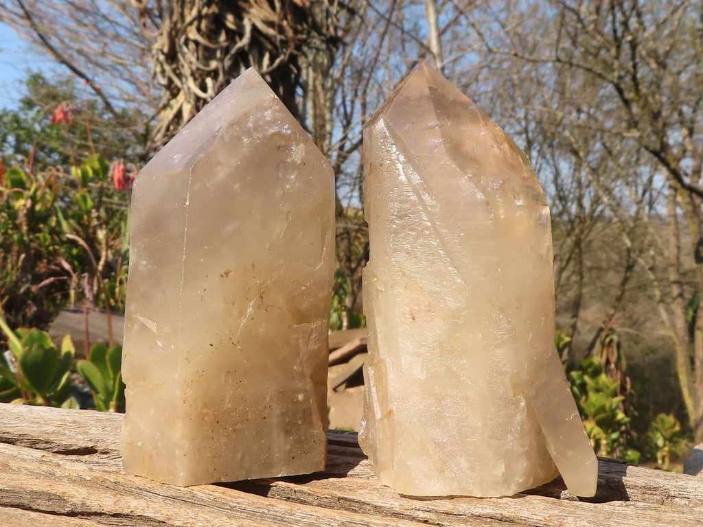 Polished Large Smokey Quartz Crystals x 4 From Angola - Toprock Gemstones and Minerals 