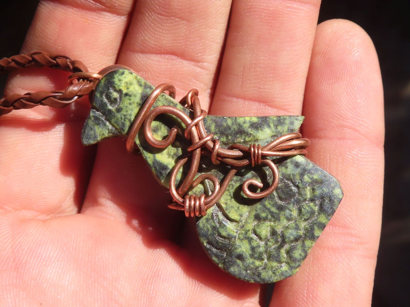 Polished  Copper Wire Wrapped Leopard Stone Eagle Pendants  x 6 From Zimbabwe - Toprock Gemstones and Minerals 