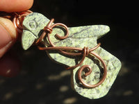 Polished  Copper Wire Wrapped Leopard Stone Eagle Pendants  x 6 From Zimbabwe - Toprock Gemstones and Minerals 