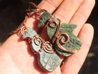 Polished  Copper Wire Wrapped Leopard Stone Eagle Pendants  x 6 From Zimbabwe - Toprock Gemstones and Minerals 