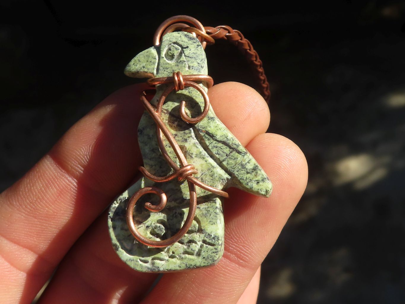 Polished  Copper Wire Wrapped Leopard Stone Eagle Pendants  x 6 From Zimbabwe - Toprock Gemstones and Minerals 