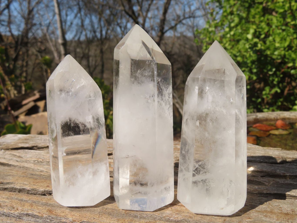 Polished Clear Quartz Crystal Points  x 6 From Madagascar - Toprock Gemstones and Minerals 