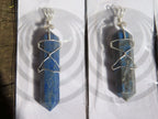 Polished Double Terminated Lapis Lazuli Crystals with Silver Wire Wrapped Pendant  - sold per piece - From South Africa - TopRock