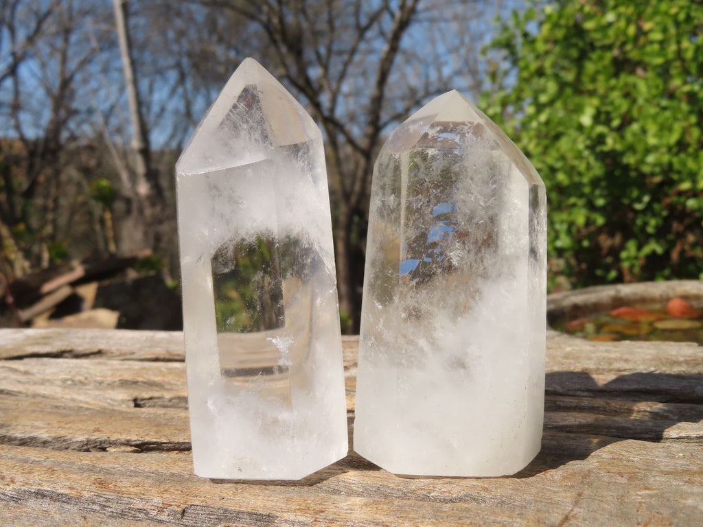 Polished Clear Quartz Crystal Points  x 6 From Madagascar - Toprock Gemstones and Minerals 