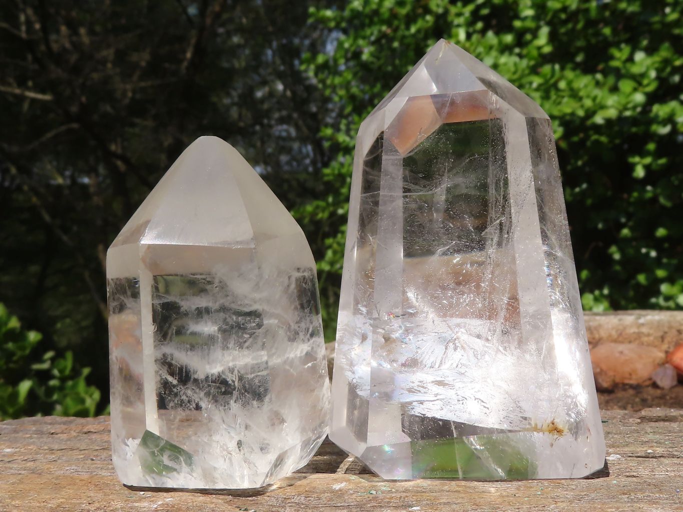 Polished Semi Optic Clear Quartz Points  x 6 From Madagascar - Toprock Gemstones and Minerals 