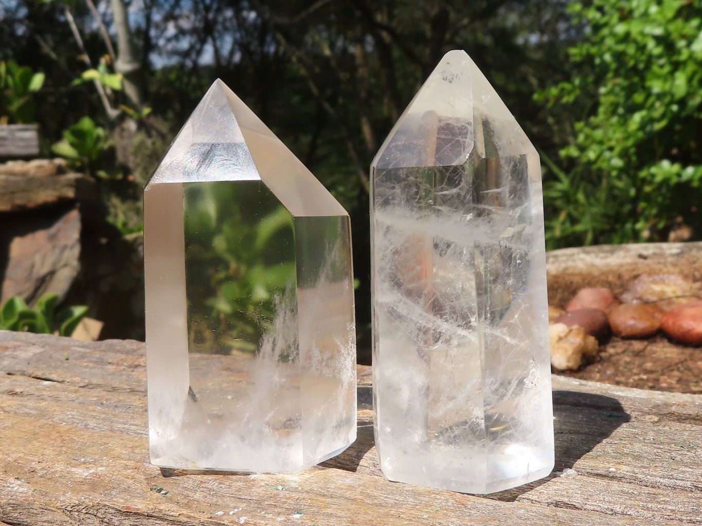 Polished Semi Optic Clear Quartz Points  x 6 From Madagascar - Toprock Gemstones and Minerals 
