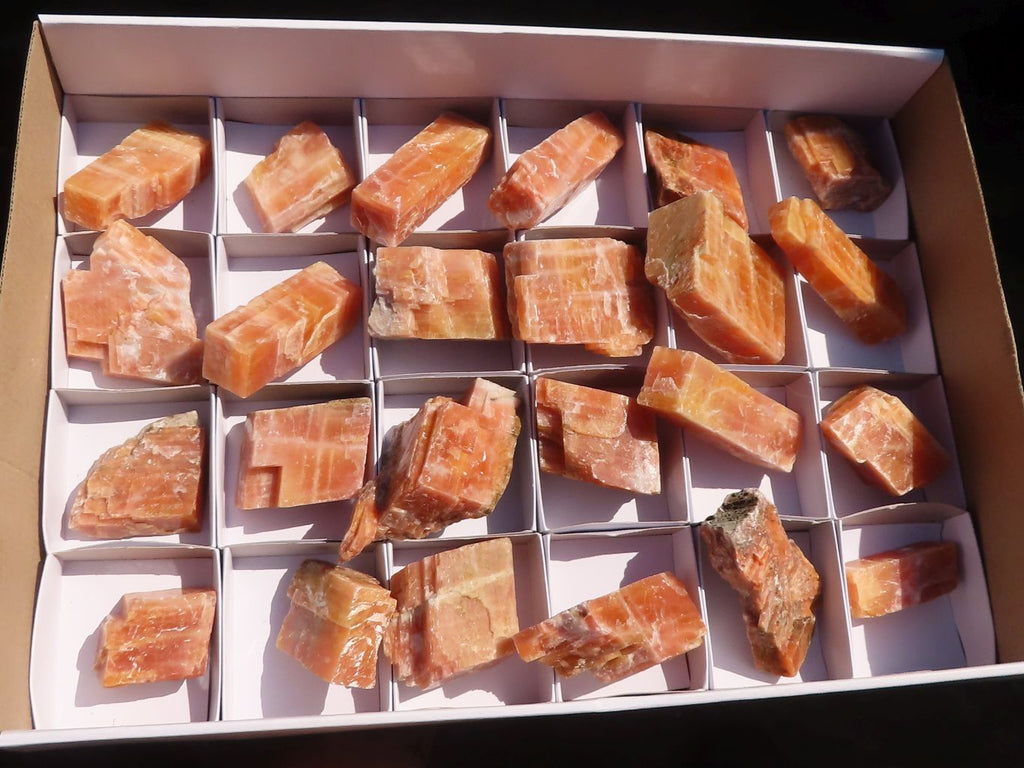 Natural New Sunset Orange Calcite Specimens  x 24 From Spitzkoppe, Namibia - Toprock Gemstones and Minerals 