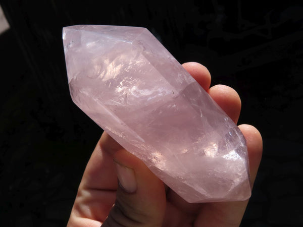 Polished Gemmy Double Terminated Rose Quartz Crystals x 12 From Madagascar - TopRock