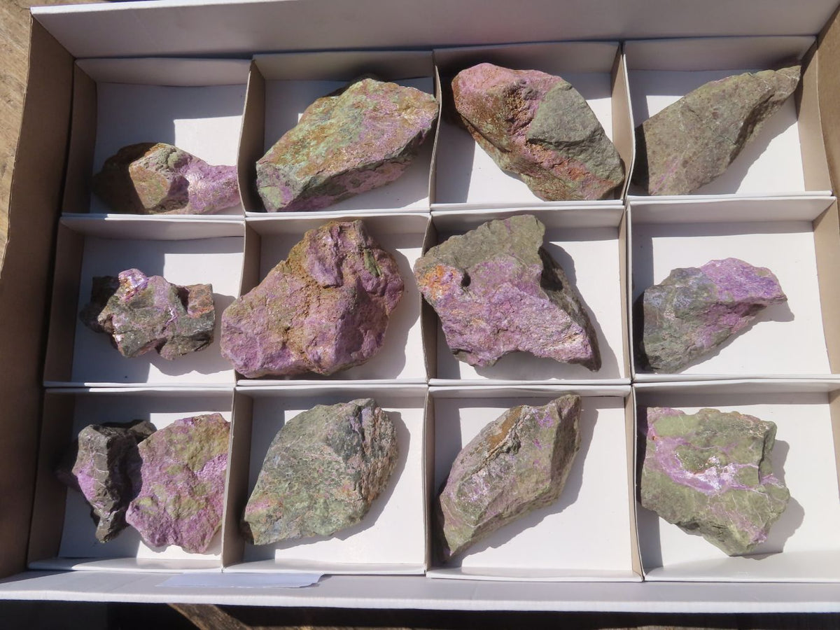 Natural Rough Stichtite & Serpentine Specimens x 13 From Barberton, South Africa - Toprock Gemstones and Minerals 