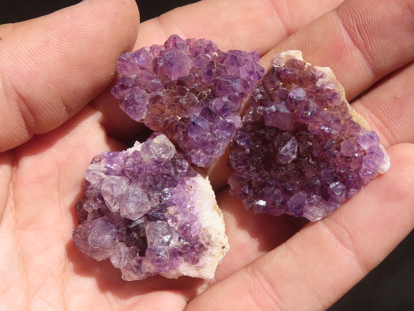 Natural Small Dark "Amethystos" Amethyst Clusters  x 63 From Kwaggafontein, South Africa - TopRock