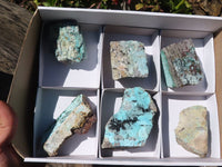 Natural Drusy Chrysocolla & Malachite Dolomite Specimens x 6 From Likasi, Congo - Toprock Gemstones and Minerals 