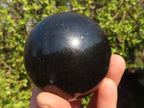 Polished Black Basalt Spheres x 2 From Madagascar - Toprock Gemstones and Minerals 