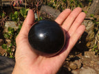 Polished Black Basalt Spheres x 2 From Madagascar - Toprock Gemstones and Minerals 
