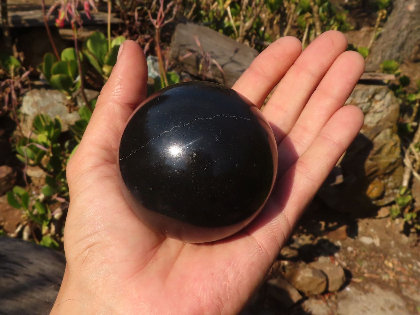 Polished Black Basalt Spheres x 2 From Madagascar - Toprock Gemstones and Minerals 