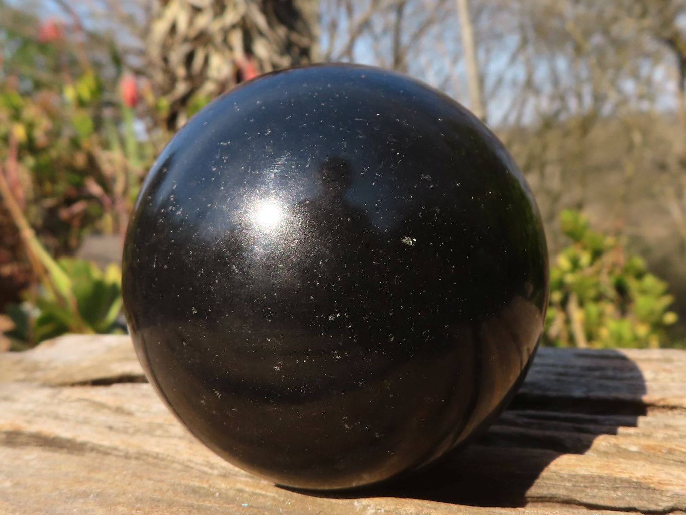 Polished Black Basalt Spheres x 2 From Madagascar - Toprock Gemstones and Minerals 