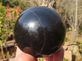 Polished Black Basalt Spheres x 2 From Madagascar - Toprock Gemstones and Minerals 
