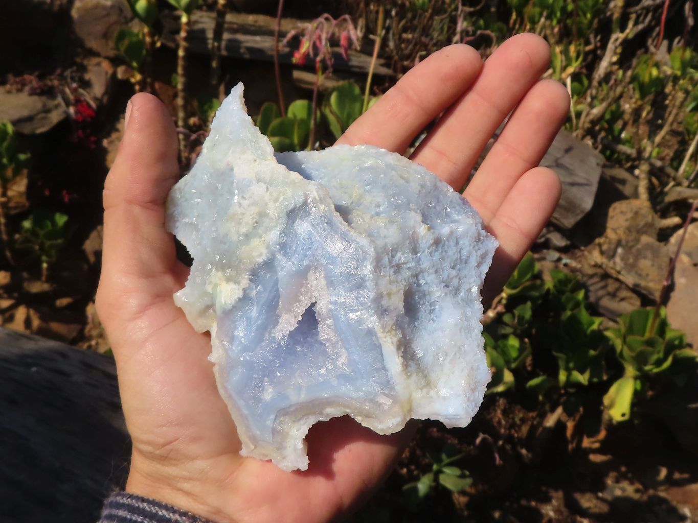 Natural Etched Blue Chalcedony Specimens  x 3 From Nsanje, Malawi - Toprock Gemstones and Minerals 