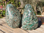 Polished Emerald Mica In Matrix Standing Free Forms x 2 From Mutoko, Zimbabwe - Toprock Gemstones and Minerals 