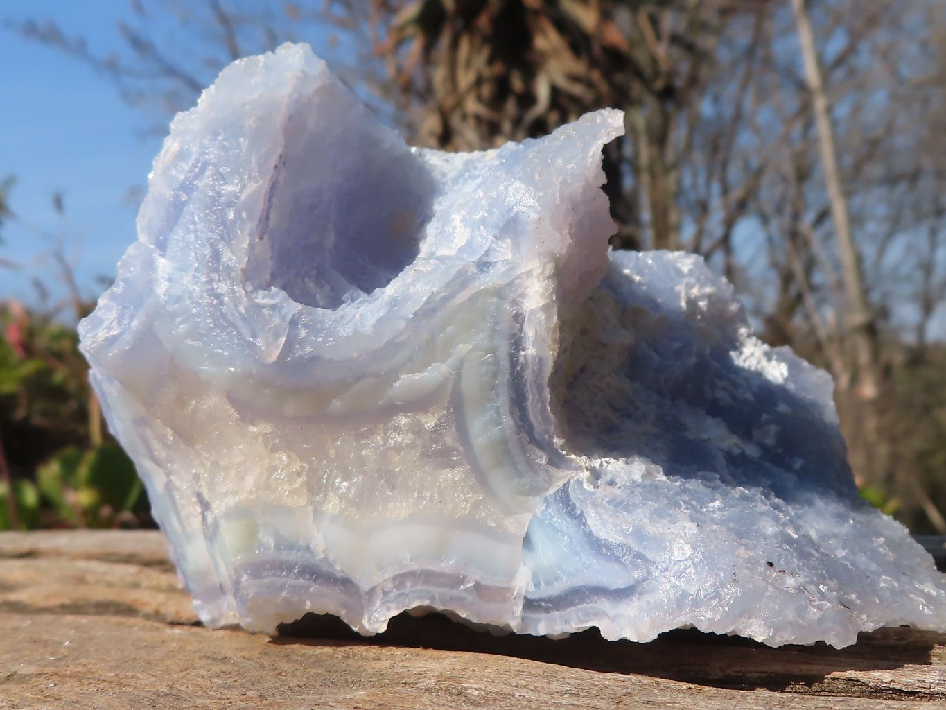 Natural Etched Blue Chalcedony Specimens  x 3 From Nsanje, Malawi - Toprock Gemstones and Minerals 