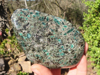 Polished Emerald Mica In Matrix Standing Free Forms x 2 From Mutoko, Zimbabwe - Toprock Gemstones and Minerals 