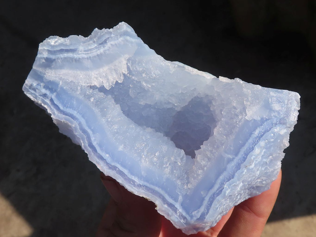 Natural Etched Blue Chalcedony Specimens  x 3 From Nsanje, Malawi - Toprock Gemstones and Minerals 
