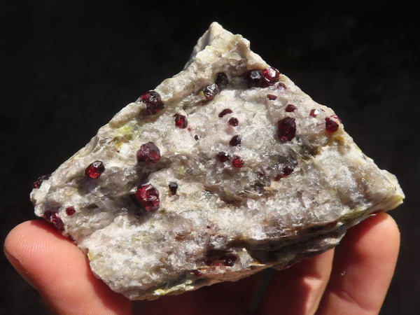 Natural Red Pyrope Garnet Crystals In Feldspar & Quartz Matrix  x 6 From Karibib, Namibia - Toprock Gemstones and Minerals 